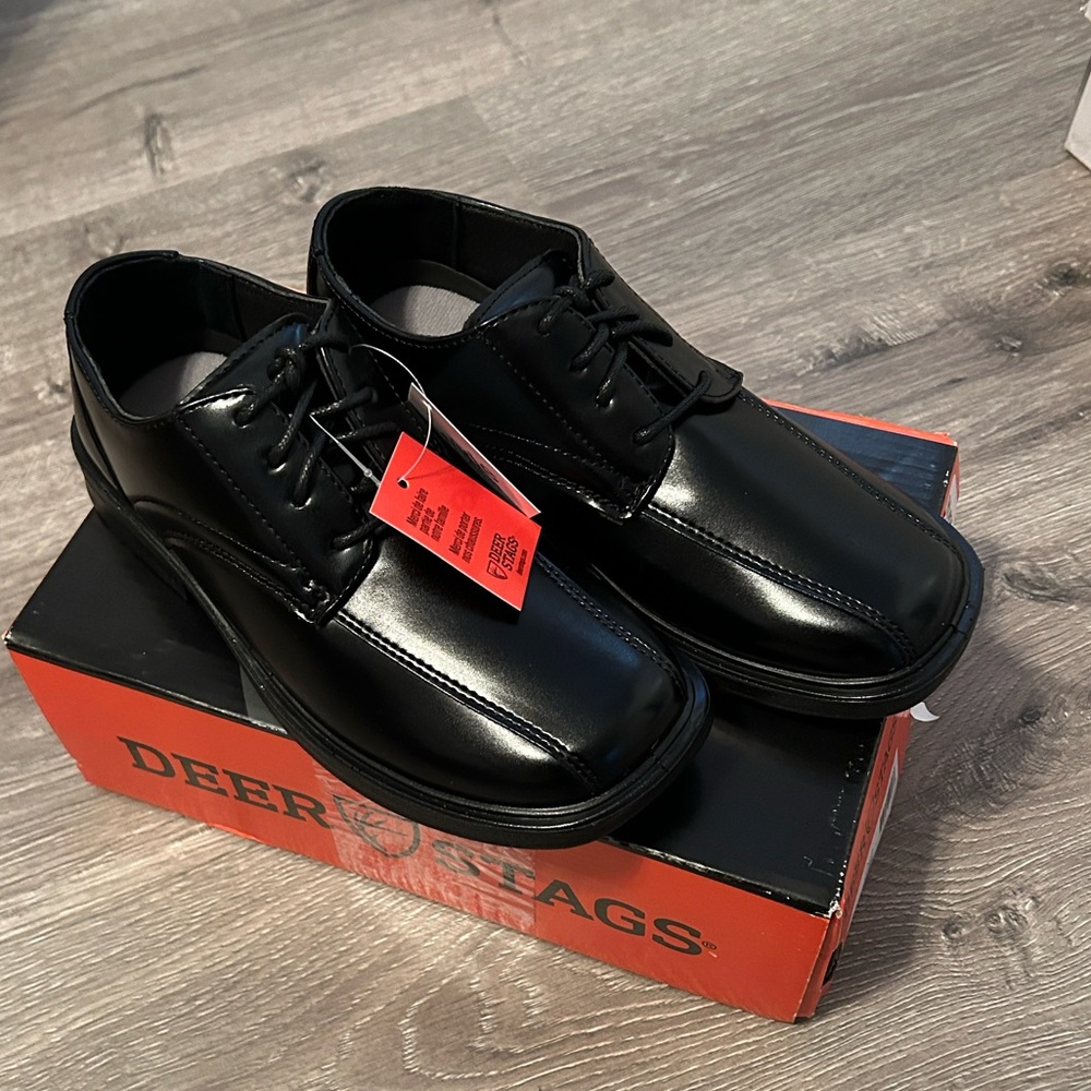 Deer Stags Black Kids Oxford Shoes Gabe